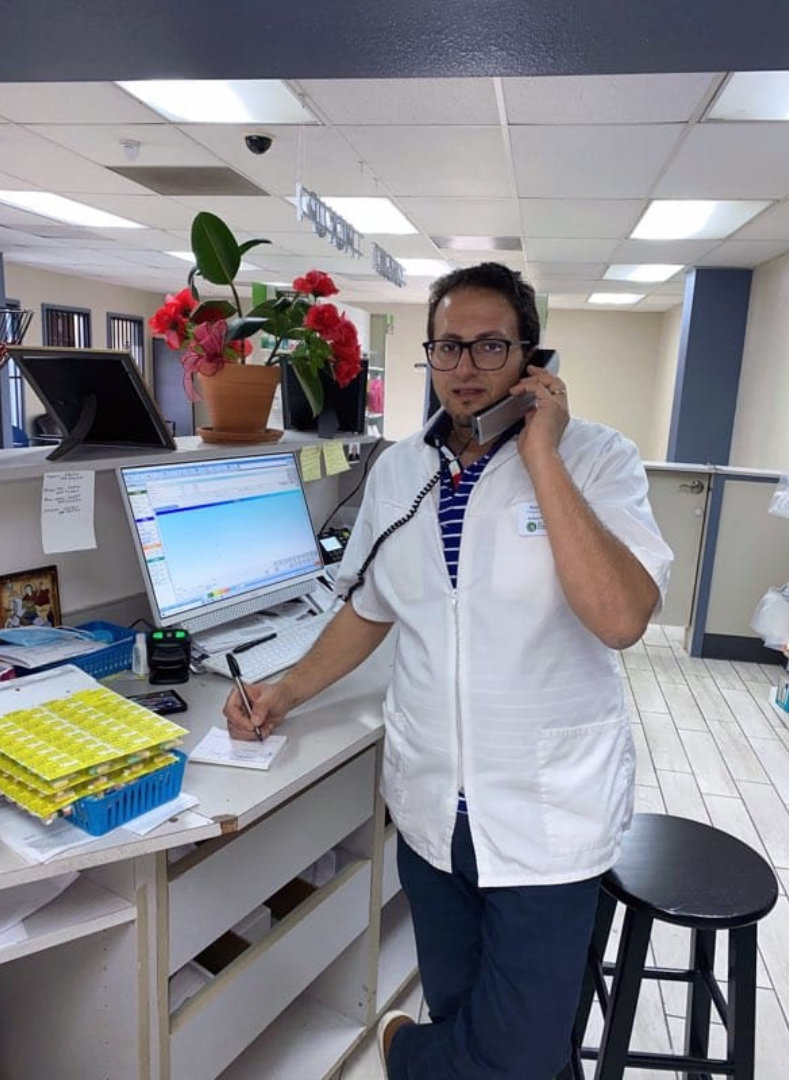 medical person taking calls