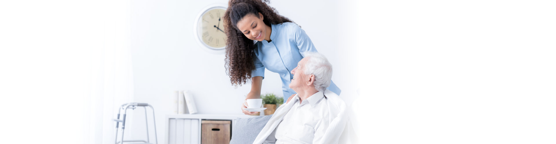 medical worker taking care of elderly